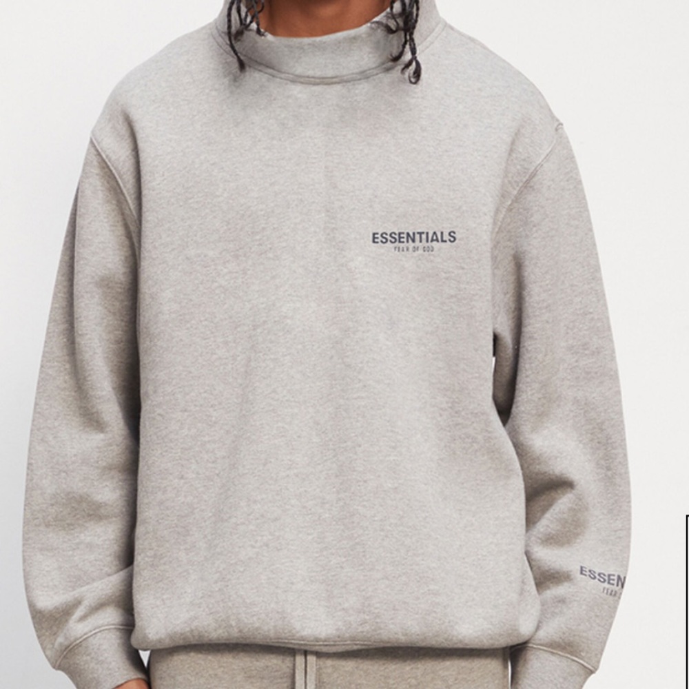 FOG - FEAR OF GOD Women's Oatmeal Mock Neck Sweatshirt